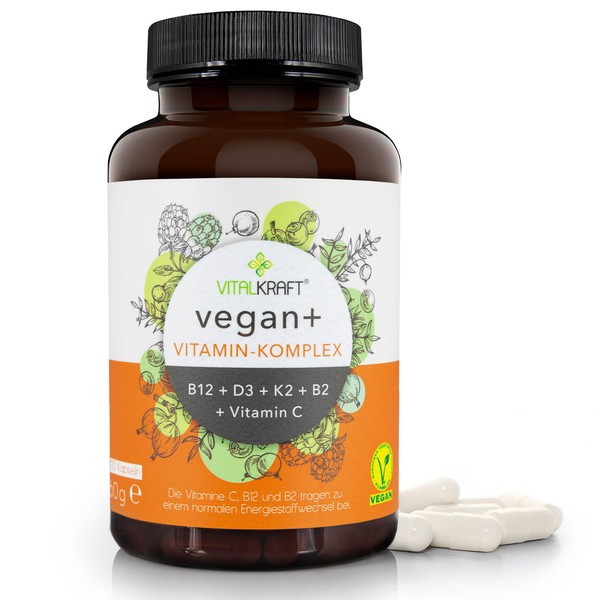 VITALKRAFT Vegan+ Vitamin Complex High Dose Capsules with Vitamins B12