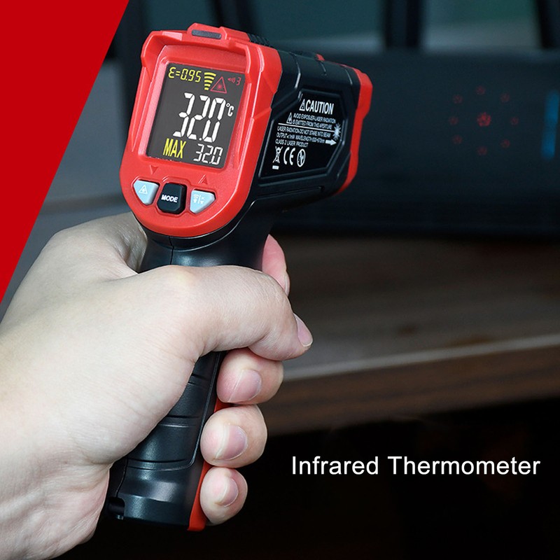 Digital Infrared Thermometer 4 Digit Display High Accuracy Handheld Industrial