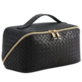 Aresachi Cosmetic Pouch, Makeup Pouch, Storage Bag, Cosmetics Bag, Large Capacity, Large Capacity, Portable, Black