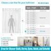 Ga-Geetopia Extra Long - EVA Clear Shower Curtain Liner, Pebble