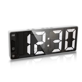 Ankilo Digital Alarm Clock, LED Clock, Electronic Table Clock with Temperature Display, Travel Alarm Clock, 12/24H Display, Digital Clock for Home, Bedroom, Office, Children, Elderly, White