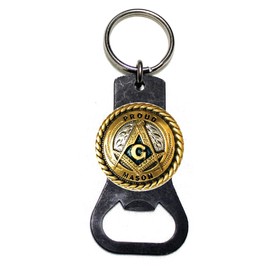GENUINE TEXAS BRAND Custom Masonic Square and Compasses Key Chain Bottle Opener