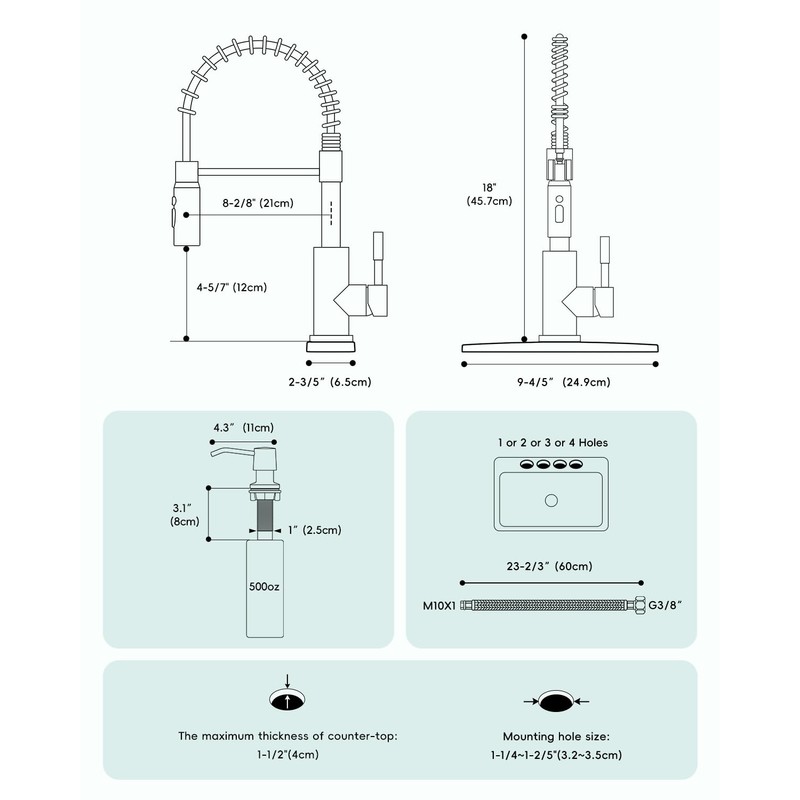 AJO BEND Touchless Spring Kitchen Sink Faucet with Pull Down