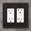 Rope Edge Decorative Wall Plate Switch Plate Outlet Cover (Double