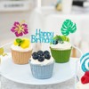 Wootkey Glitter Moa Inspired Cupcake Toppers 24Pcs Glitter Palm Leaf