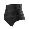 RELLECIGA Women's Black High Waisted Ruched Bikini Bottom Size Large