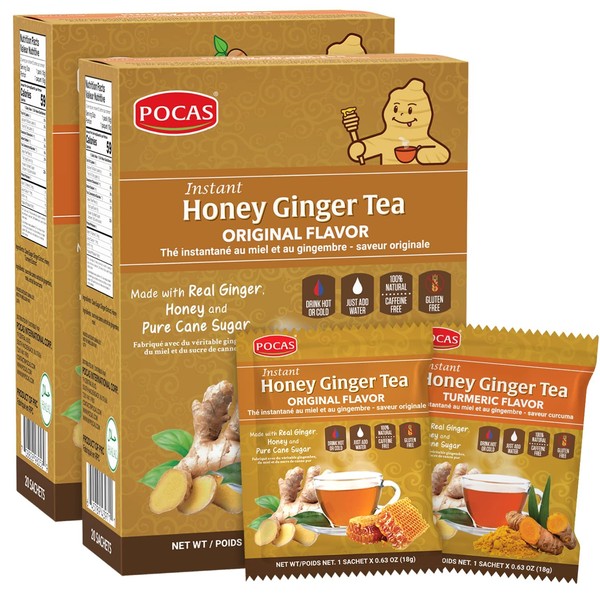 Pocas Honey Ginger Tea Variety Set - Instant Tea Powder