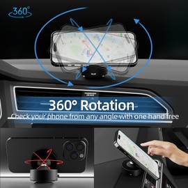 OFFCURVE Soporte para Celular Automóvil Magsafe Porta Celular para Auto con Base Magnética 360° Rotación Soporte Celular Auto Suction Cup Phone Holder Base para Celular Automóvil,WXQ