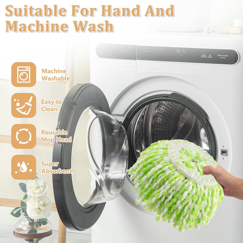 NICEMOVIC 5 Pack Spin Mop Replacement Head for 360° Spin