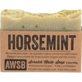 Horsemint Bar Soap with Peppermint & Spearmint, Vegan, All Natural with Organic Ingredients, Handmade by A Wild Soap Bar