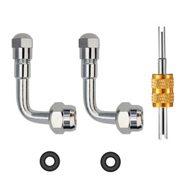 Valve Stem Extenders,45 Degree 90 Degree 135 Degree Tire Valve Extension Compatible for Dual Wheels Passenger Cars, RV, Stroller, Bicycles, Motorcycles and Trailers (2 Pack 90 Degree)