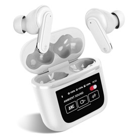 Wireless Earbuds Bluetooth Headphones 40H Play Time 5.4 Bluetooth with Charging Case,Touch Control,IPX7 Waterproof Sweat-Proof Earphones, LED Power Display,in-Ear Headphones for Android/iOS - White
