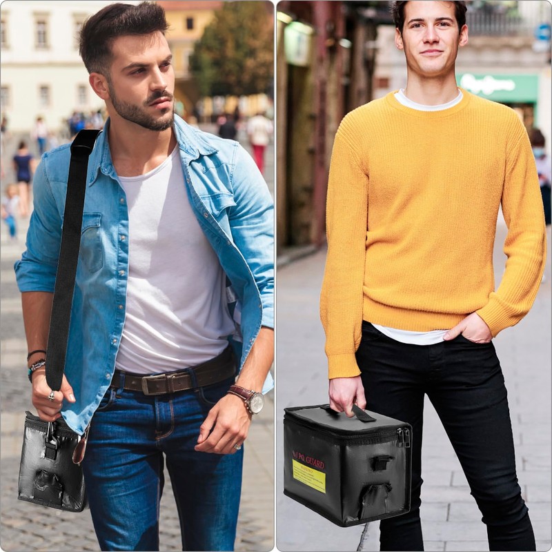 QWORK® 215*165*145MM Lipo Safe Bag, Fireproof & Explosion Proof, Safe