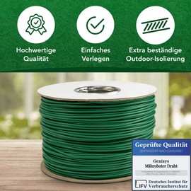 G greengrass tools Robotic Lawnmower Cable Repair Kit + Hook Connector for Lawn Robot Boundary Wire Pegs Clamps - Compatible with Husqvarna Automower Gardena Worx Yard Force, Set: 25 m + 50 H + 8 V