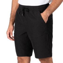 Gerry Men's 4-Way Stretch Elastic Waistband Lightweight Trail Short (Black, Medium)