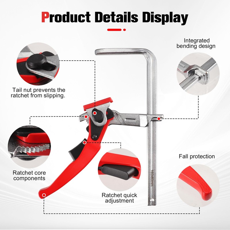 2 x Clamp Guide Rail, Lever Clamp Table Clamp with