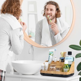 Bathroom Organizers and Storage - Detachable 7 Slots Kids Electric Toothbrush and Toothpaste Holde Drainage for Bathroom Accessories Organization Counter Vanity Storage