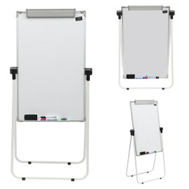 Height Adjustable Double-Sided Available Reversible Mobile Whiteboard, Magnetic Dry Erase Board Easel White Board Stand for Classrooms, Offices and Home(60X90cm, White)