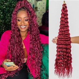 Deep Wave Crochet Hair For Black Women Curly Braiding Hair 30 Inch 2 Packs Ocean Wave Braiding Hair Extensions Soft Crul Crochet Hair For Boho Braids(30inch, 2pack, BUG)…