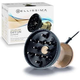 BELLISSIMA ITALIA Diffon Supreme - Difusor XL y secador de pelo para cabello rizado y ondulado, botón fresco, tecnología iónica y cerámica para no encrespamiento, Negro