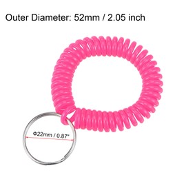 PATIKIL Spiral Keychain, 5 Pack Plastic Wrist Coil Keyring Wristband Key Holder Lanyard for Sports Outdoor(Yellow, Blue, Rose Red, Green, Dark Blue)