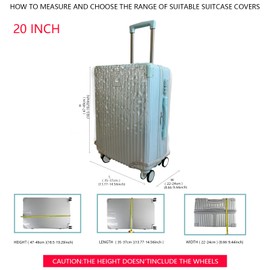 Lesuda Luggage Cover Thickened PVC Suitcase Cover Clear Trunk Lid Protector Waterproof And Scratch-Resistant (Full Clear, 20inch)