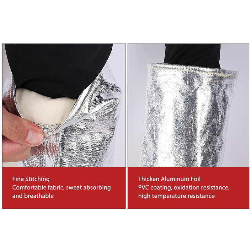 1 Pair Aluminum Foil Gloves High Temp Resistance Heat Insulation
