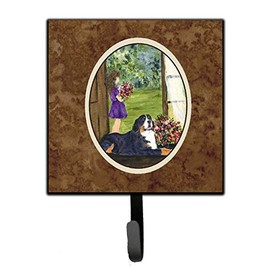 Caroline's Treasures SS8535SH4 Little Girl with her Bernese Mountain Dog Leash Holder or Key Hook, 7Hx4.25W, Multicolor