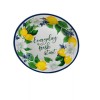 Royal Norfolk Lemon Floral Dinner Plate W/ Blue Rims, 8-in.
