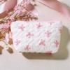 RUIXIAOXI Coquette Floral Bow Makeup Bag, Quilted Bow Cosmetic Bag