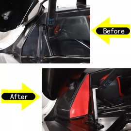 unbrand Stainless Engine Bay inner Rear Window Side Overlay Plate Fits Corvette C8 coupe