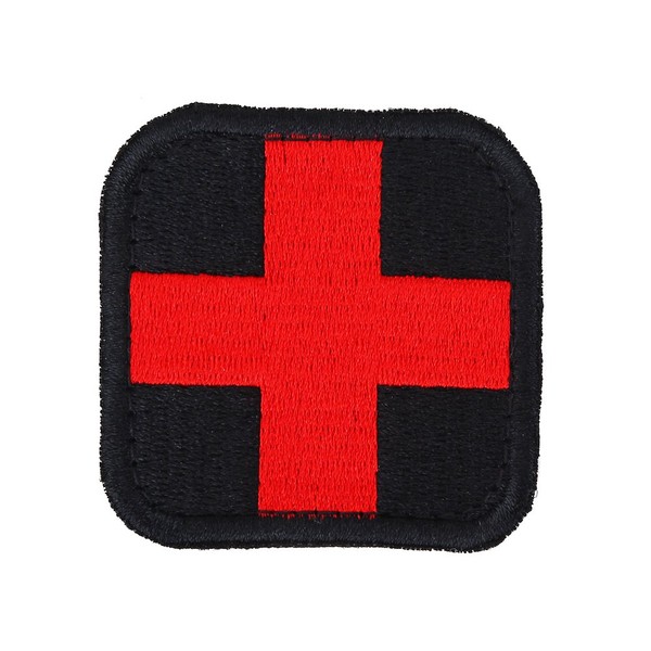 Medical Cross Stitch Patch Zipper and Cutout of Medical Red