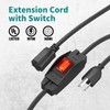FIRMERST 1875W Outdoor Extension Cord with Switch Waterproof Black 3