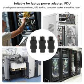 3 Pack IEC320 C8 to IEC320 C5 Power Supply Premium Copper 2.5A 250V 2500W PVC Housing Reinforced Design Compact Structure for PDU Chassis UPS Socket Power Supply