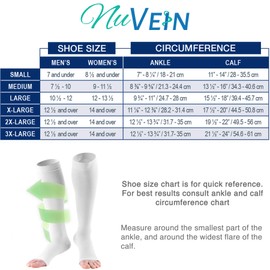 NuVein Surgical Stockings, 18 mmHg Recovery Support for Embolism Risk, Medical Unisex Fit, Knee High, Open Toe, Beige, Large