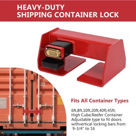 Equipment Lock Shipping Container Lock – Heavy Duty Cargo Door Security Locks for Trucks, Semi Trailers & Vans, Storage Units, Powder-Coated Steel, Anti-Theft, Fits Vertical Bars 9-3/4” to 16” Apart