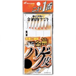 ハヤブサ(Hayabusa) これ一番 金袖鈎 ハゲ皮サビキ 6本鈎 3-0.6 HS713-3-0.6