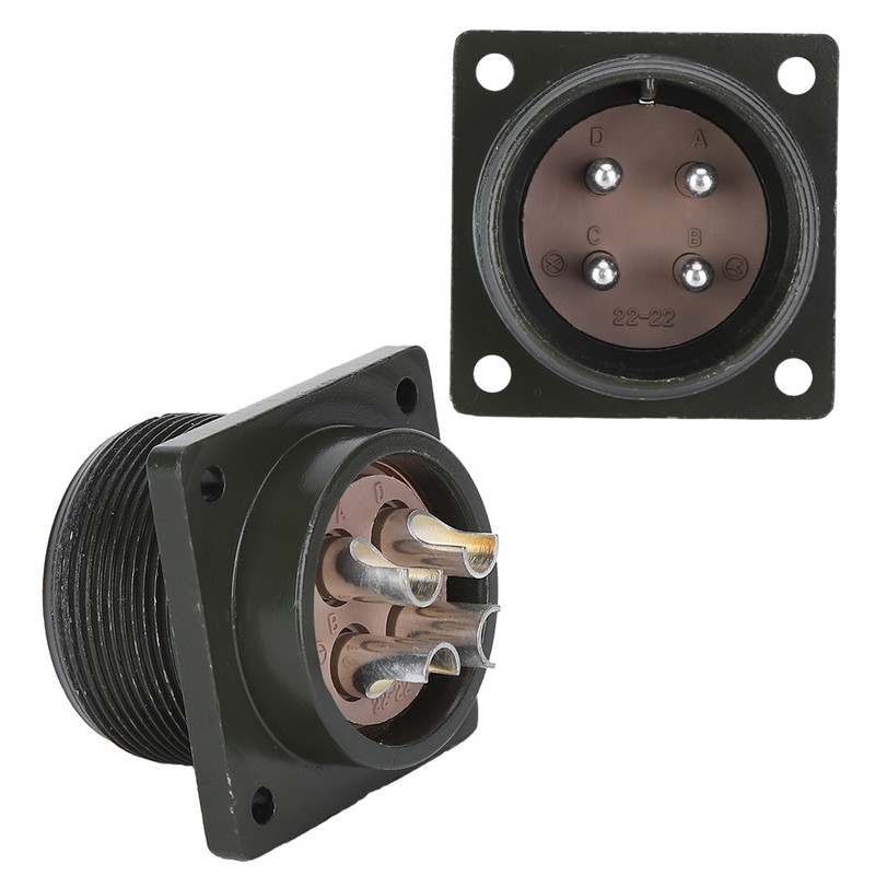 Aviation Socket 4 Pin 2.2KW‑5.5KW Alloy Equipment Plug Motors Industrial