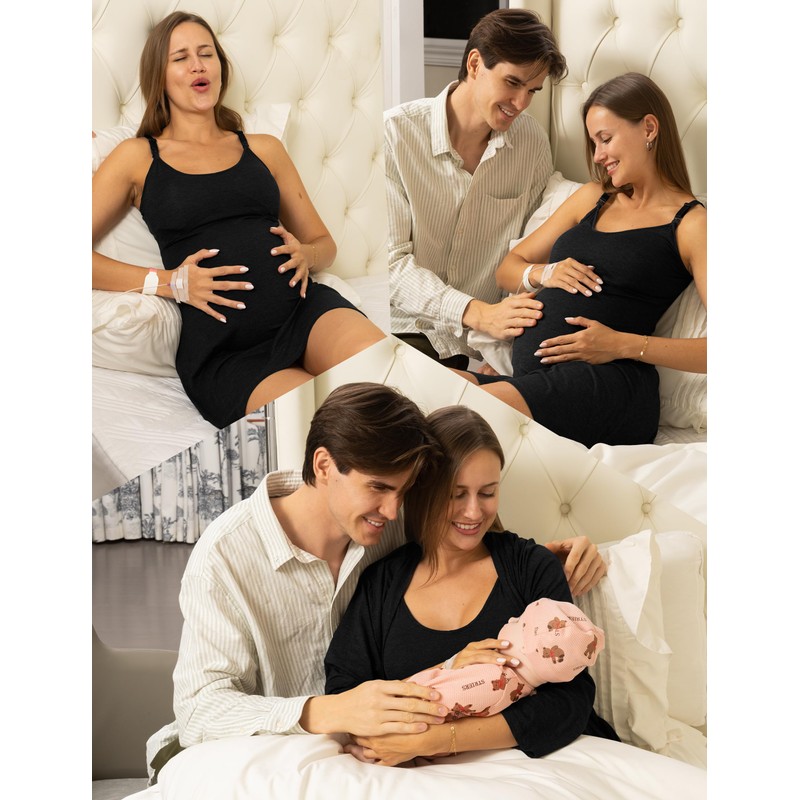 SUNNYBUY - Conjunto de bata de maternidad para mujer, 3