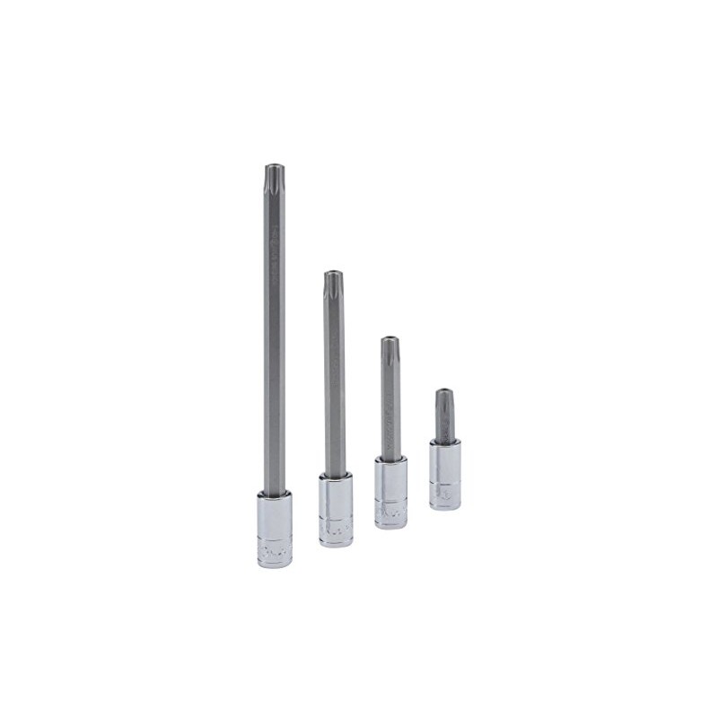 Genius Tools 1/4" Dr. T-30 Tamperproof Star Bit Socket, 140mmL