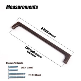 Goo-Ki Antique Oil Rubbed Bronze Cabinet Pulls with 7.6''(192mm),Casual Luxury Solid Zinc Cabinet Handles for Drawer,Cupboard, Wardrobe,6 Pack