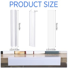 Teling 100 Pieces Shelf Label Holder, Clear Plastic 0.875'' x 6'' Shelves Clip Wood Tags Ticket Sign Label Metal Holders for 0.75'' Thick Shelves Includes Matched Blank Inserts Offices Libraries