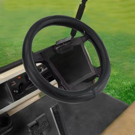 MLVOVL Golf Cart Steering Wheel Covers,13.5 to 14" Golf Cart Steering Wheel Cover Universal for Yamaha,EZGO TXT & RXV,Club Car DS & Precedent, Leather Comfortable, Non-Slip, Wear-Resistant (Black)