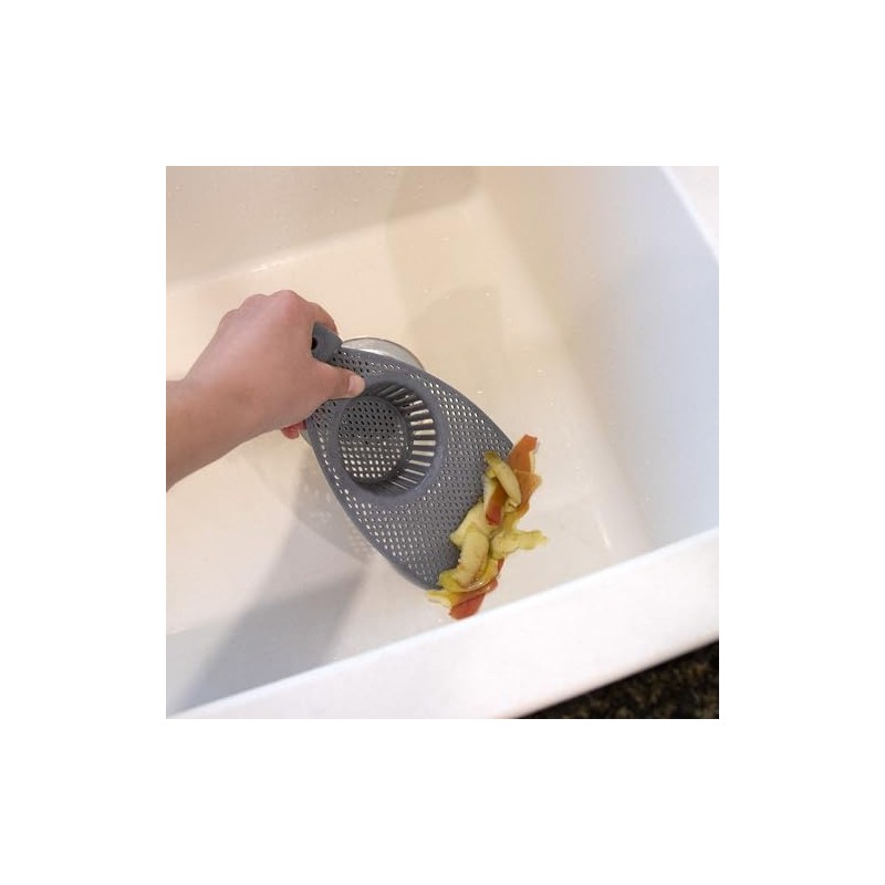 Handy Gourmet EZ Scoop Kitchen Sink Strainer, BPA-Free, Gray