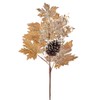 SilksAreForever 27" Glittered Metallic Maple Leaf, Pinecone & Twig Artificial