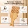Peine para Tejer Tapicería de Madera de Bambú con Agujero,
