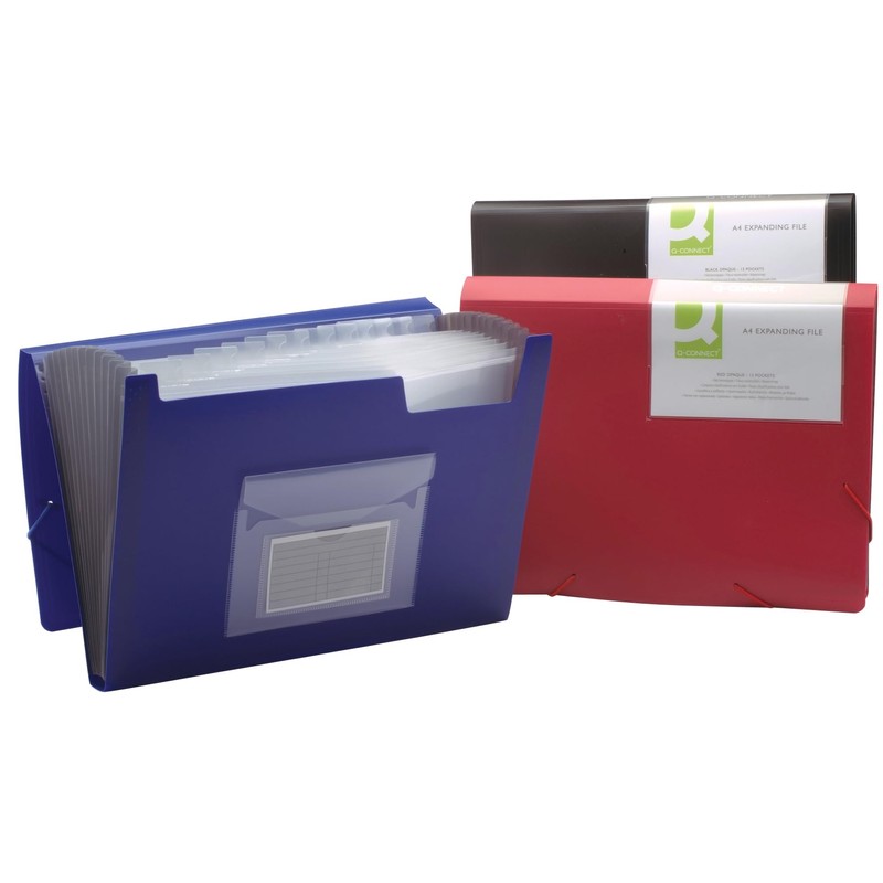 Q-Connect Expanding File 13-Pocket Red A4 KF01274