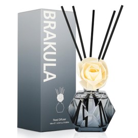 Brakula Reed Diffuser Set, 6.09 fl oz (180 ml)-Bamboo with 8 Reed Sticks, Home Fragrance Reed Diffuser for Bathroom Shelf Decor