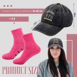 Geyoga 50th Birthday Gifts for Women Vintage 1975 Baseball Cap Pink Socks 50th Birthday Gifts for Her Mom Grandmother Teacher Nurse 50th Anniversary