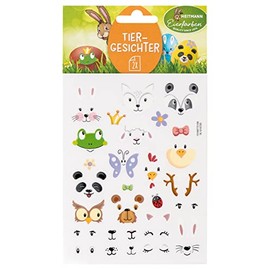 Heitmann Eierfarben - Stickers Animal Faces - 2 Sheets, 1016759, Multi-Coloured